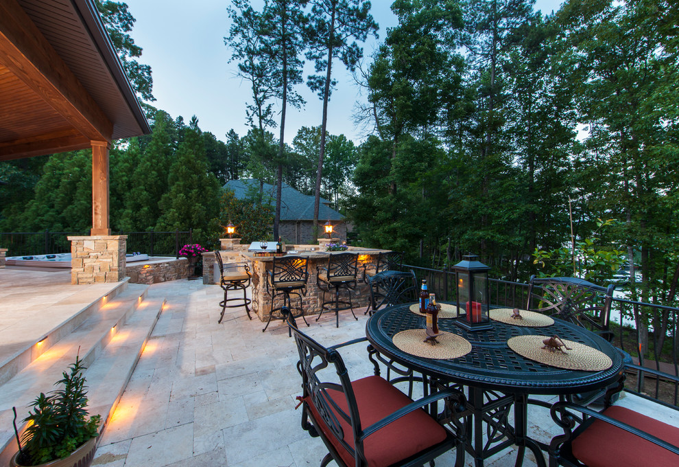 Design ideas for a classic patio in Charlotte with no cover and a bar area.