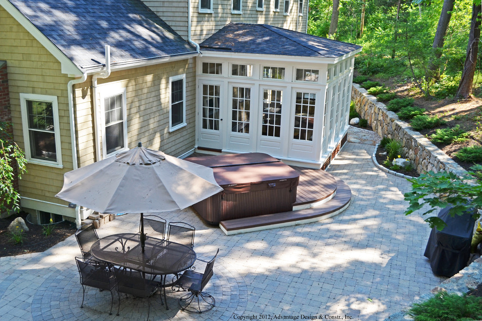Sunroom with Stone Patio and Composite Deck Traditional Patio Other by Archadeck of Nova