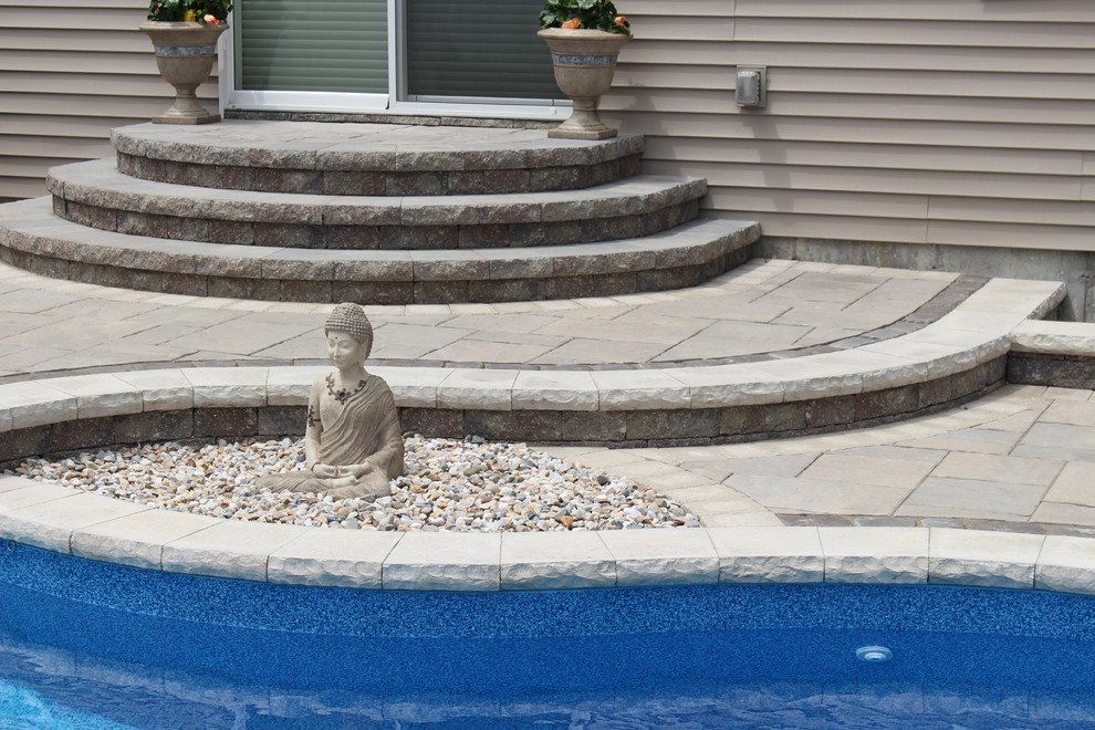 Swimming Pool Patio & Waterfall in Massapequa, NY Patio New York