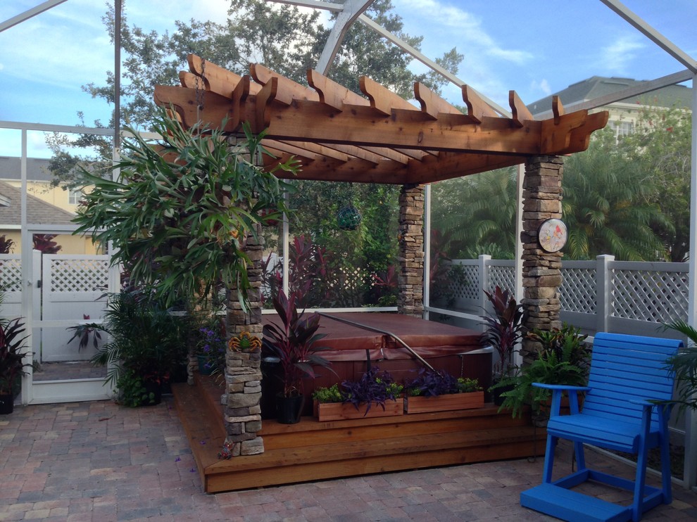 Tampa, FL Rustic Patio Tampa by Outdoor Kitchen, Pool & Pavers