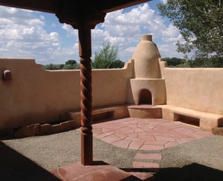 Taos Kiva Outdoor Fireplace - Southwestern - Patio - Albuquerque - by