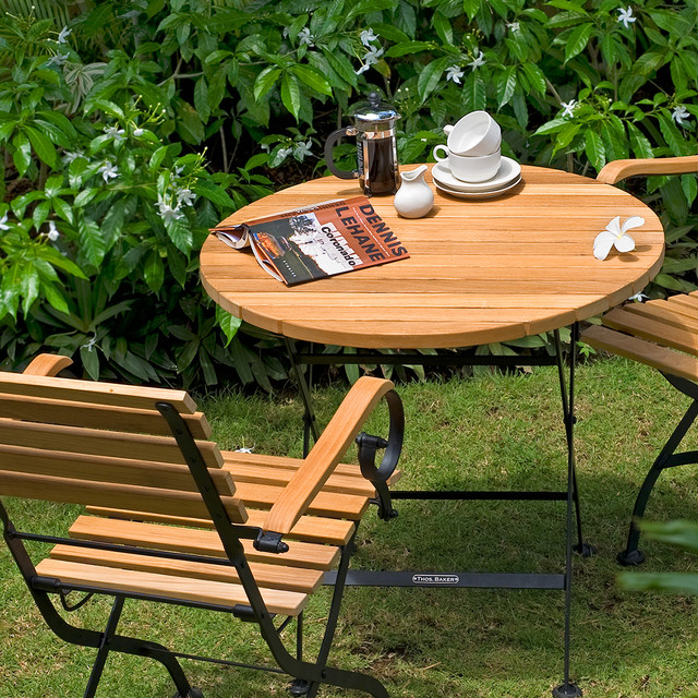 folding teak bistro table