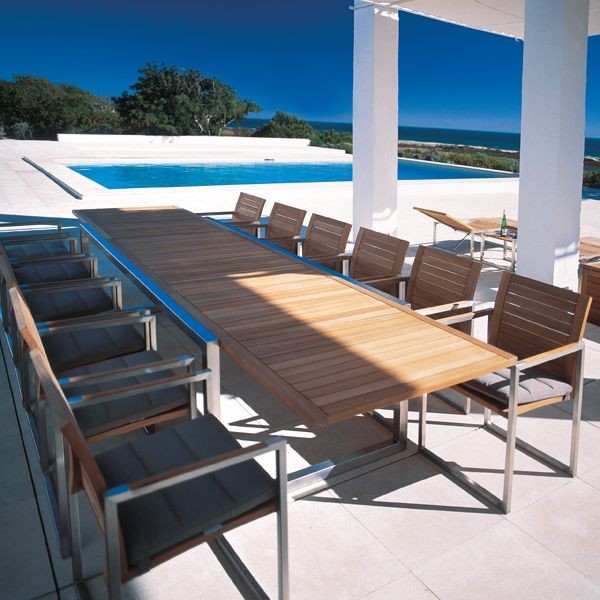 Teak Outdoor Extension Dining Table Modern Patio Chicago By Home Infatuation Houzz Uk