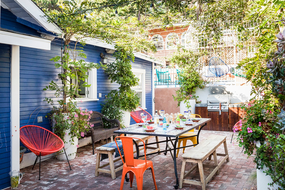 Eclectic patio in Los Angeles.