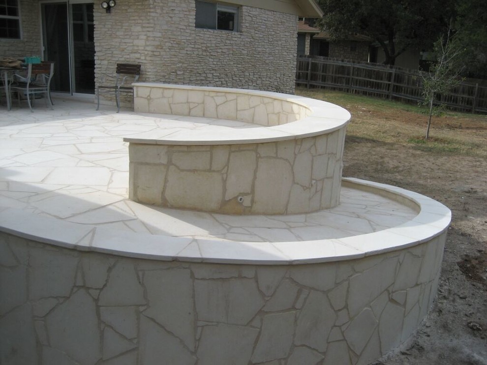 Texas Limestone Masonry Traditional Patio Austin by Ol' Yeller Landscaping, Inc.