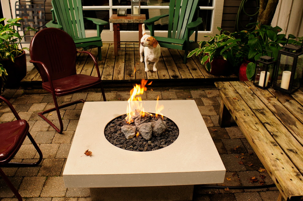 The Lakeshore Fire Table Rustic Patio Vancouver by Concrete