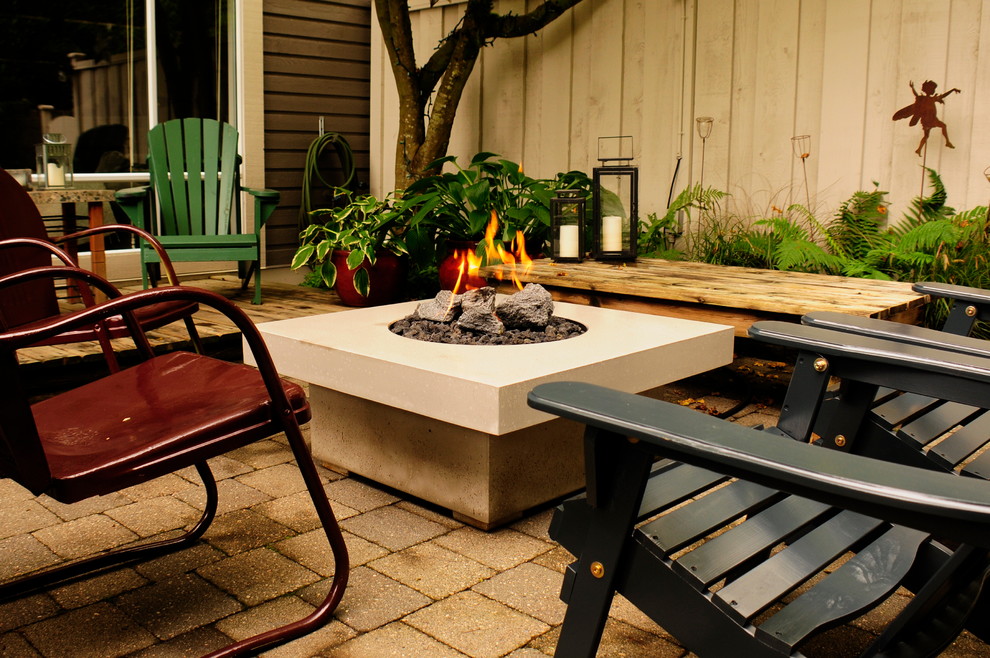 The Lakeshore Fire Table in Natural Colour Rustic Patio Vancouver