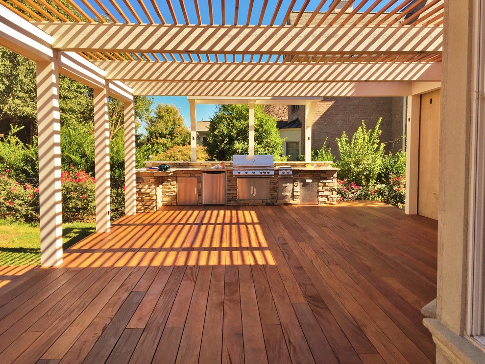 "The Peninsula" Custom Teak Deck, Pergolas, Outdoor Kitchen & Firepit