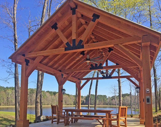 The Thick Timber Toledo Wood Pavilions Patio San Francisco by Forever Redwood Houzz UK