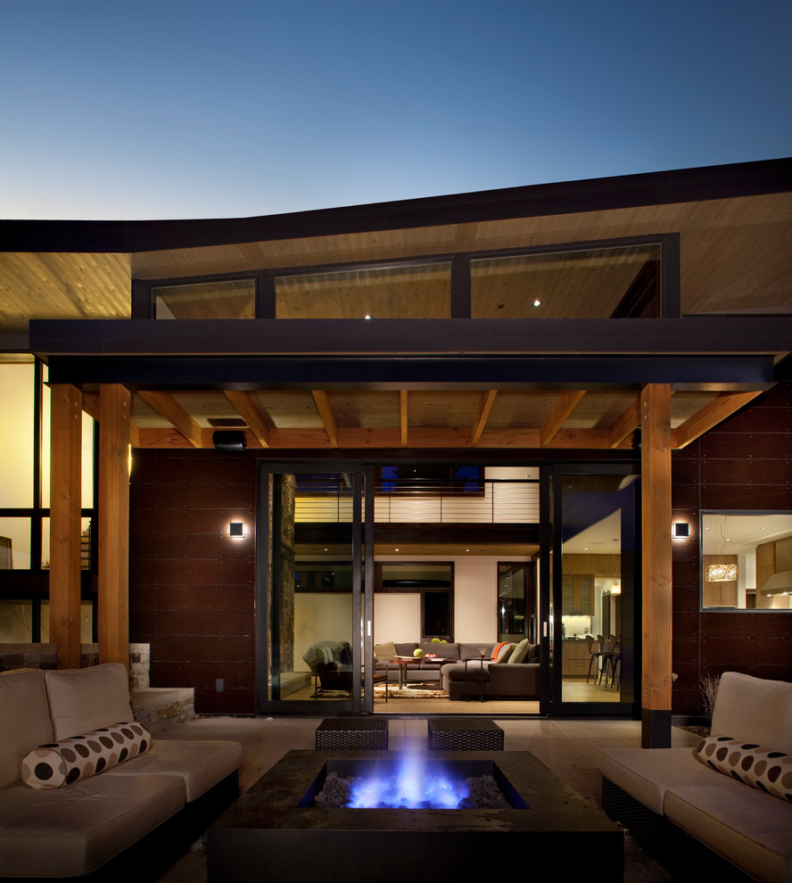 Design ideas for a large contemporary patio in Denver.