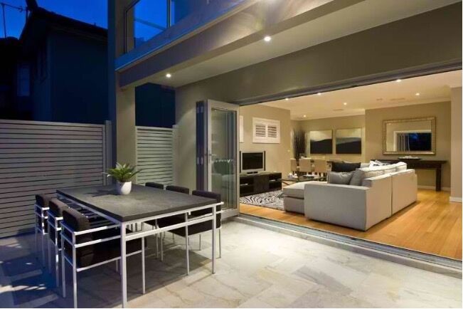 Example of a small trendy backyard patio design in Sydney with no cover