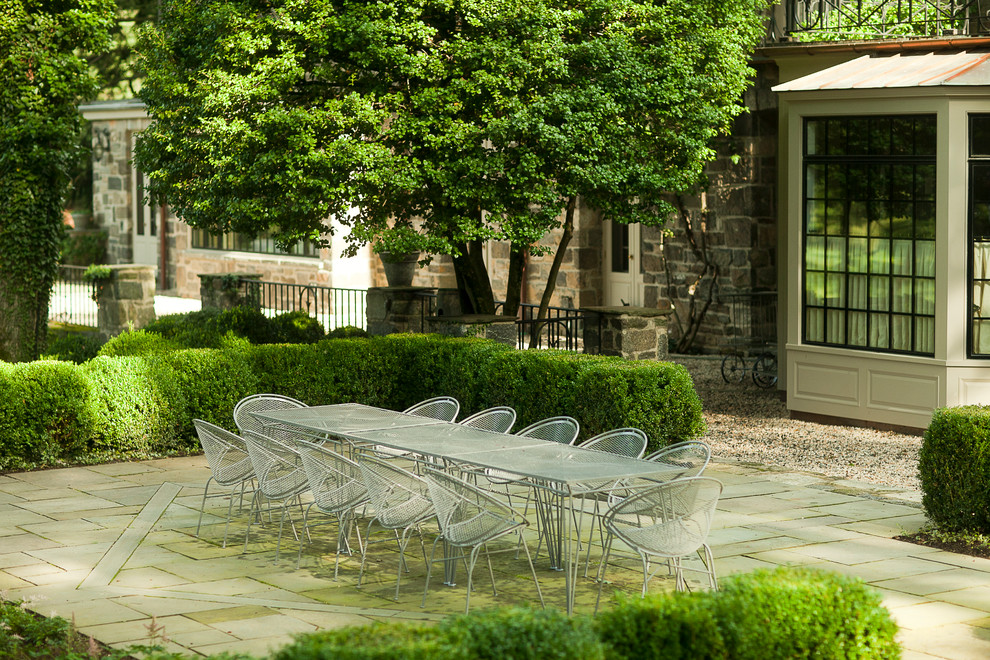 Design ideas for a classic patio in New York with no cover.