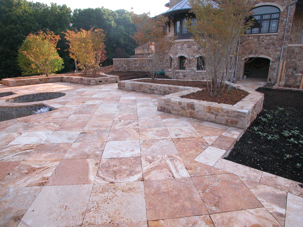 Inspiration for a stone patio remodel in New York