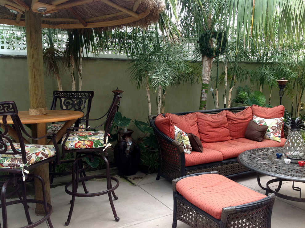 World-inspired patio in Orange County.