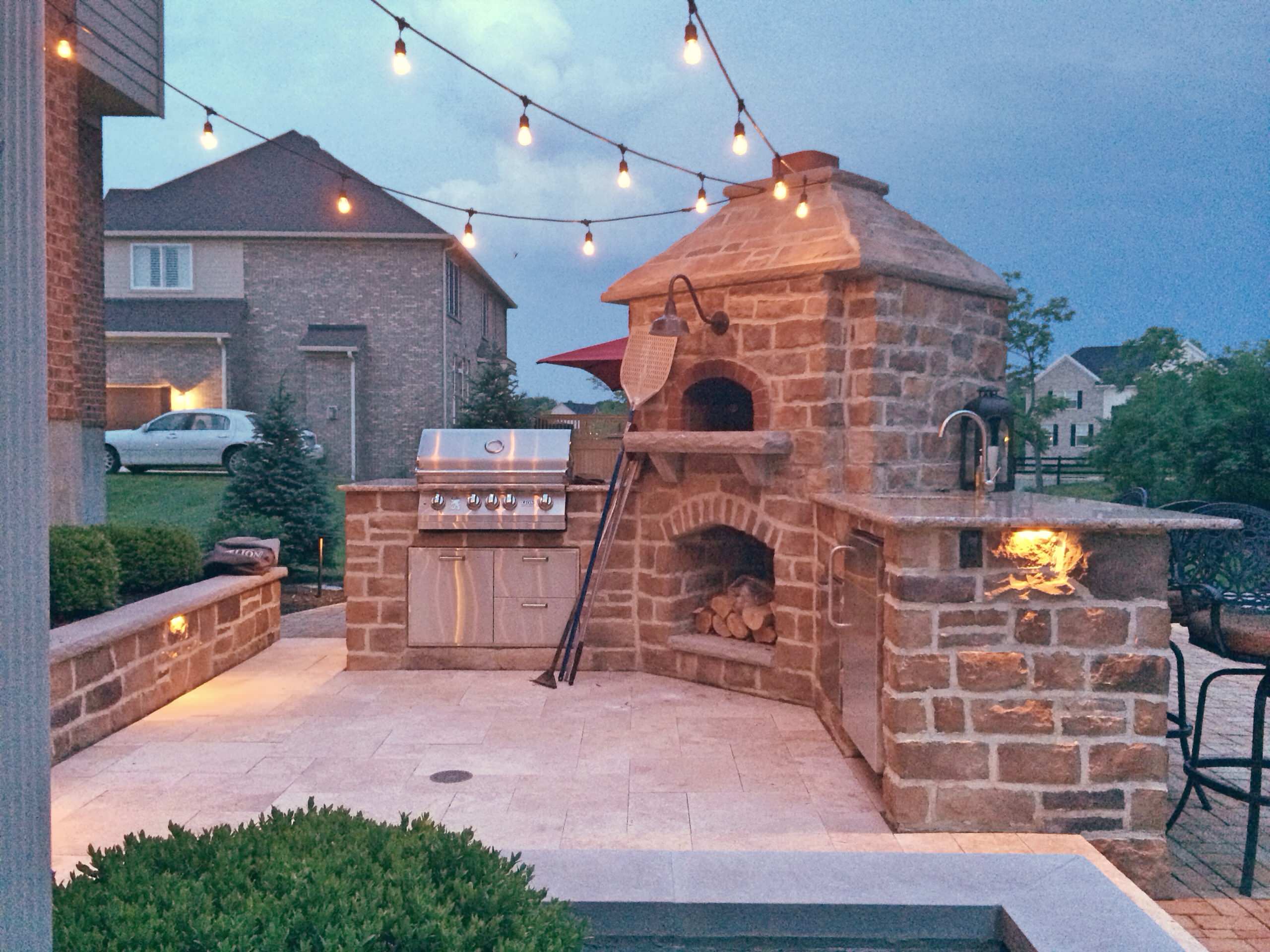 Tuscan Inspired Outdoor Pizza Oven And Kitchen In Mason Oh Carriage Hill Homea Rustic Patio Cincinnati By Two Brothers Brick Paving Houzz