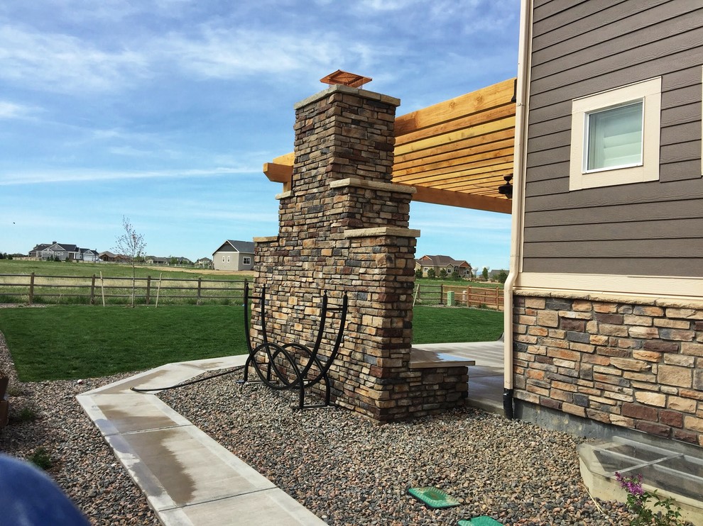 Twin Eagles Outdoor Kitchen and Outdoor Fireplace Traditional Patio