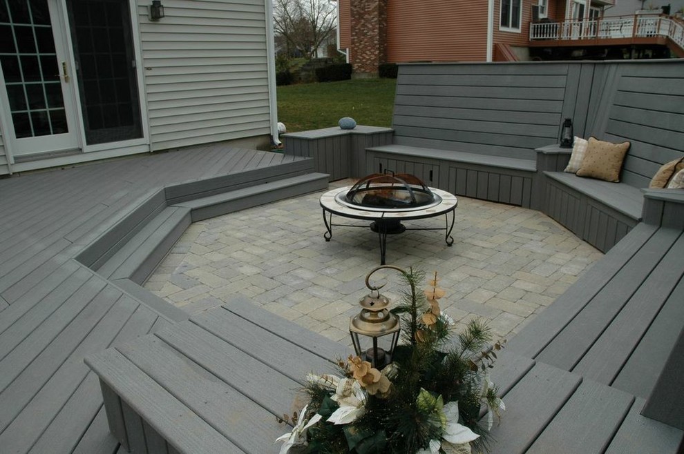 Unique deck and patio combination design in Middletown, CT