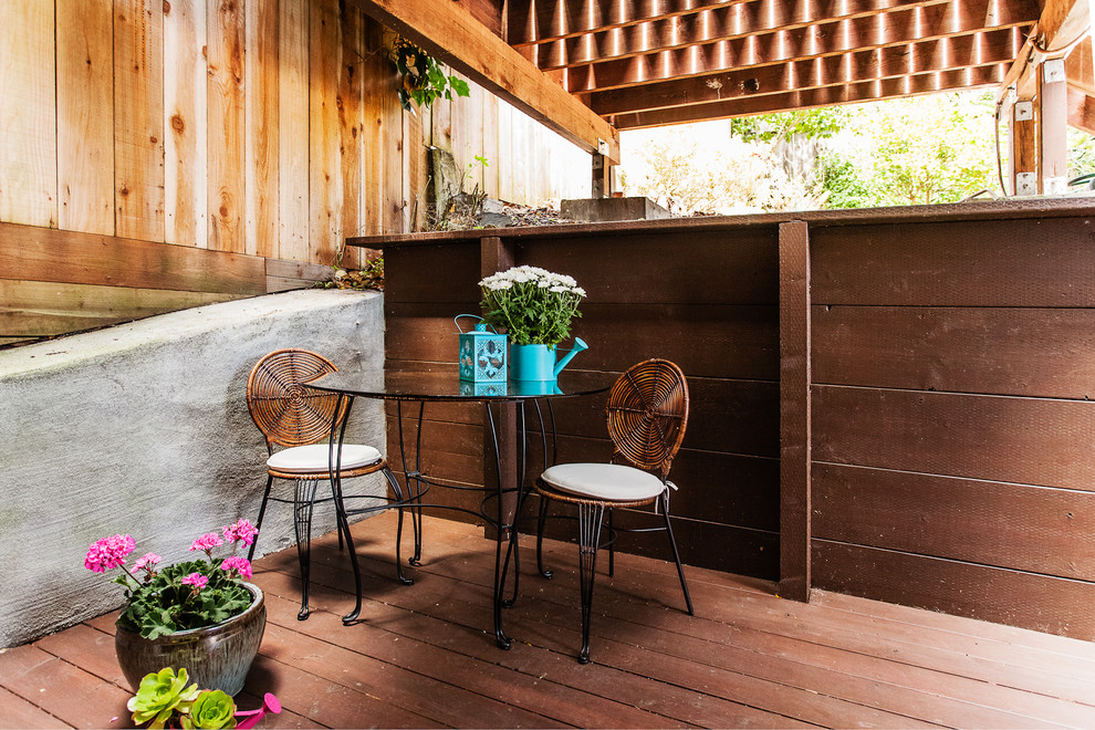 Trendy patio photo in San Francisco with a pergola and decking