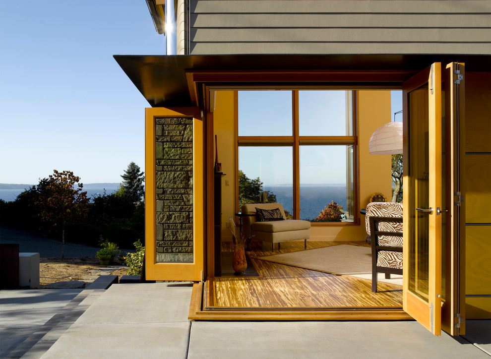 Patio - modern patio idea in Seattle with no cover