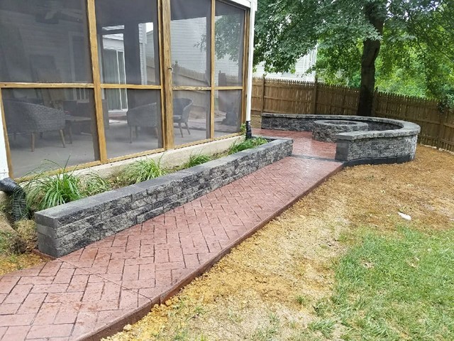 W Stamped Concrete Patio Walkway, How To Concrete Patio
