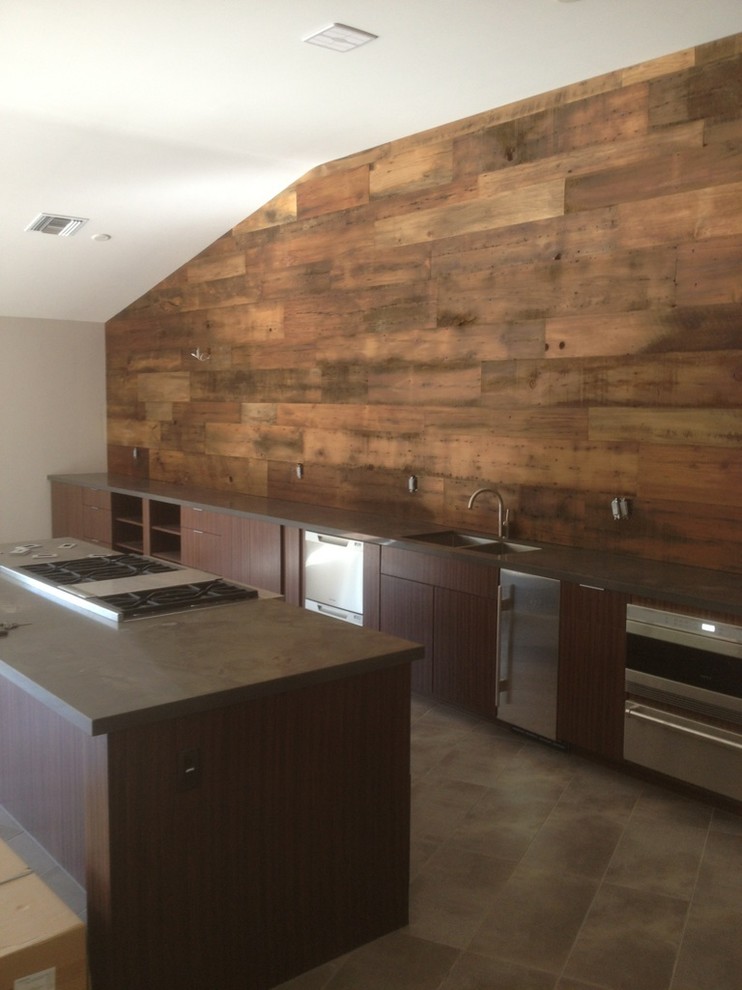 Wall Covering Reclaimed Mixed Brown Board Contemporary Patio