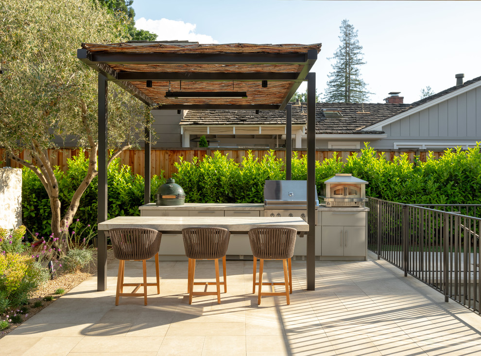 Inspiration for a transitional patio remodel in San Francisco with a gazebo