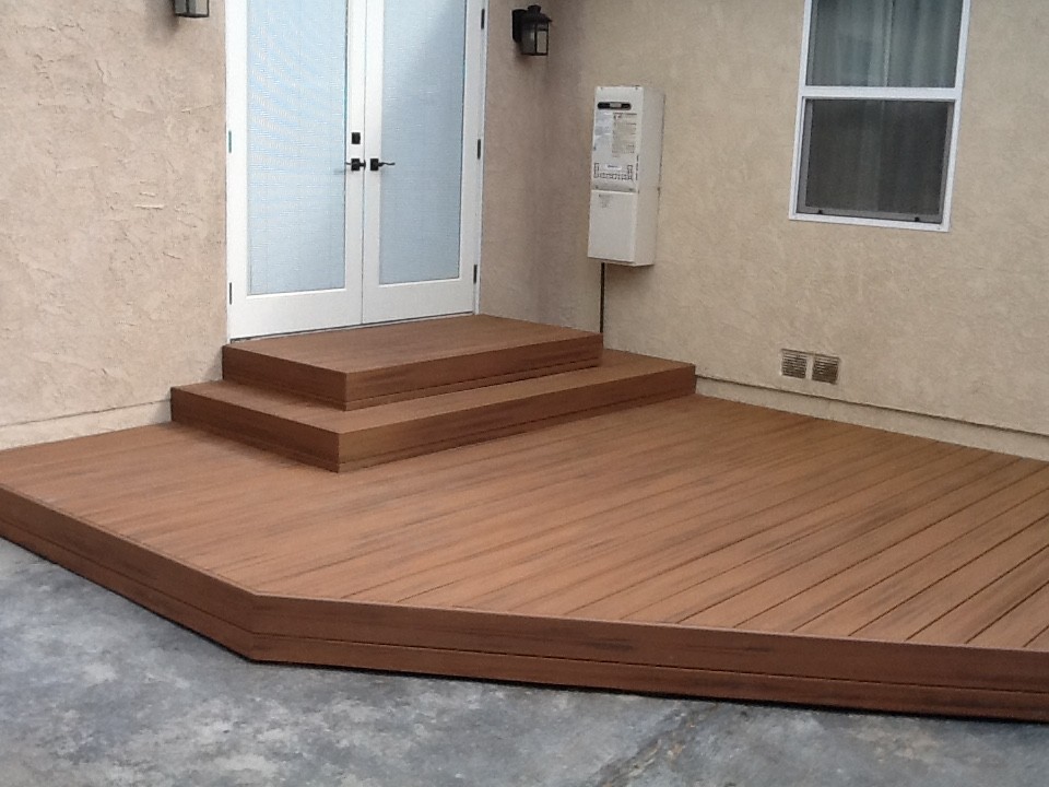 Inspiration for a medium sized classic back patio in Los Angeles with decking and no cover.