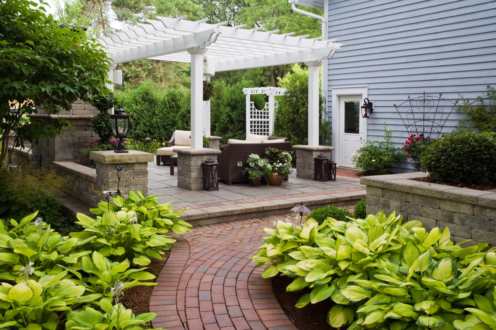 Patio - traditional patio idea in Chicago with a gazebo