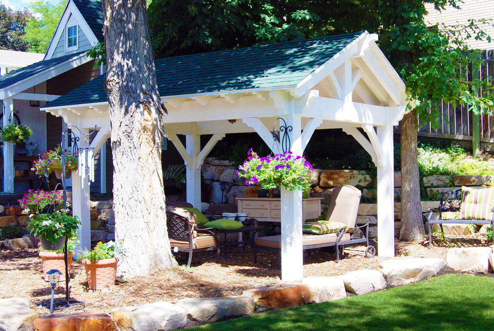 Design ideas for a victorian patio in Salt Lake City with a gazebo.