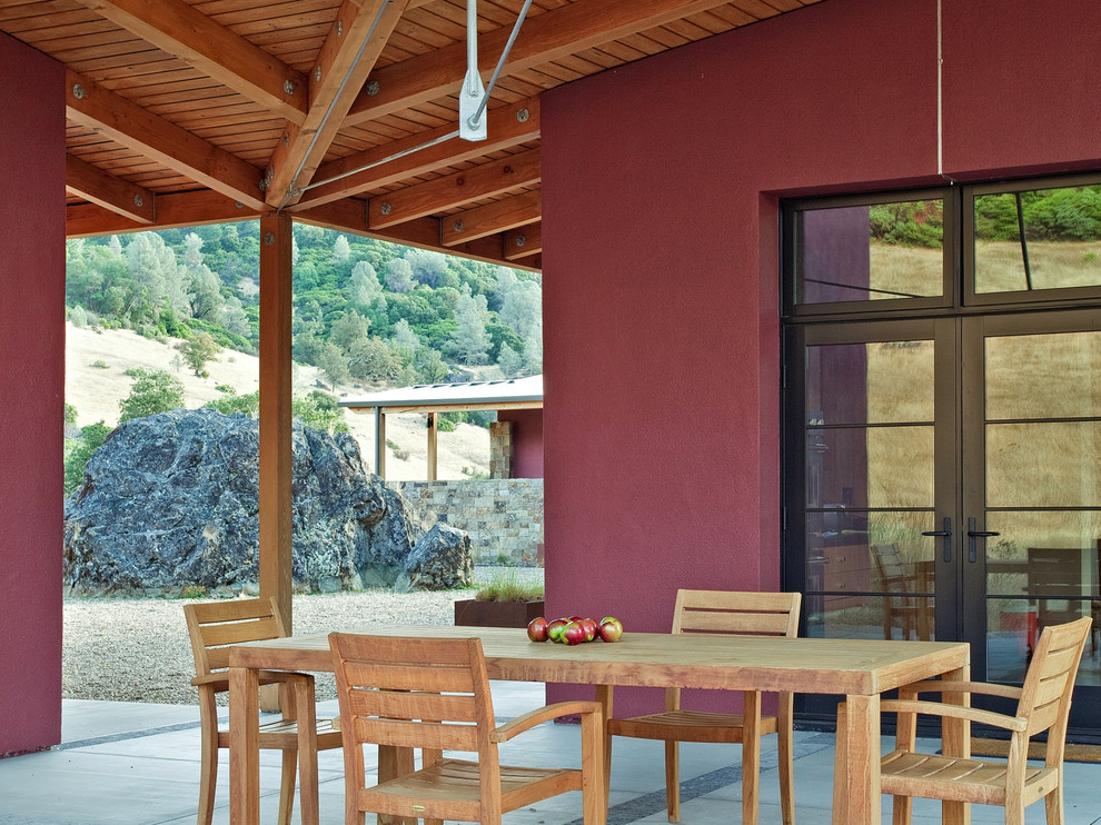 Inspiration for a contemporary patio in San Francisco with a pergola.