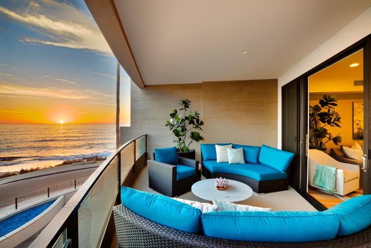 Example of a beach style patio design in San Diego