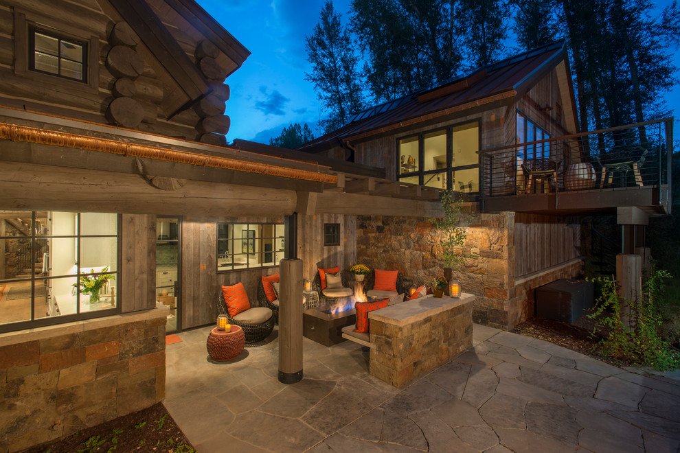 Inspiration for a rustic patio remodel in Denver