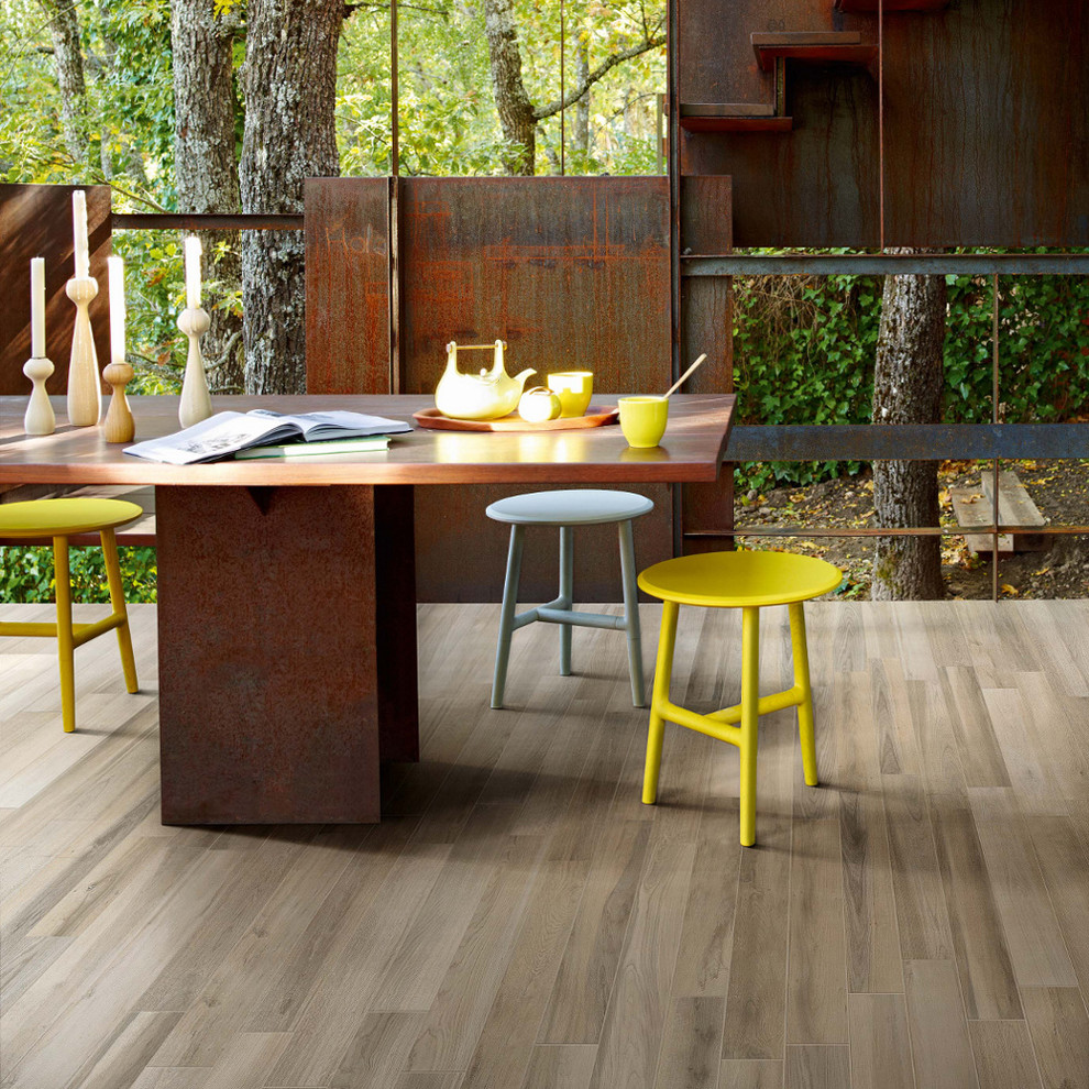 Wood Look Porcelain Tiles Patio Los Angeles by Saxum Tile Design
