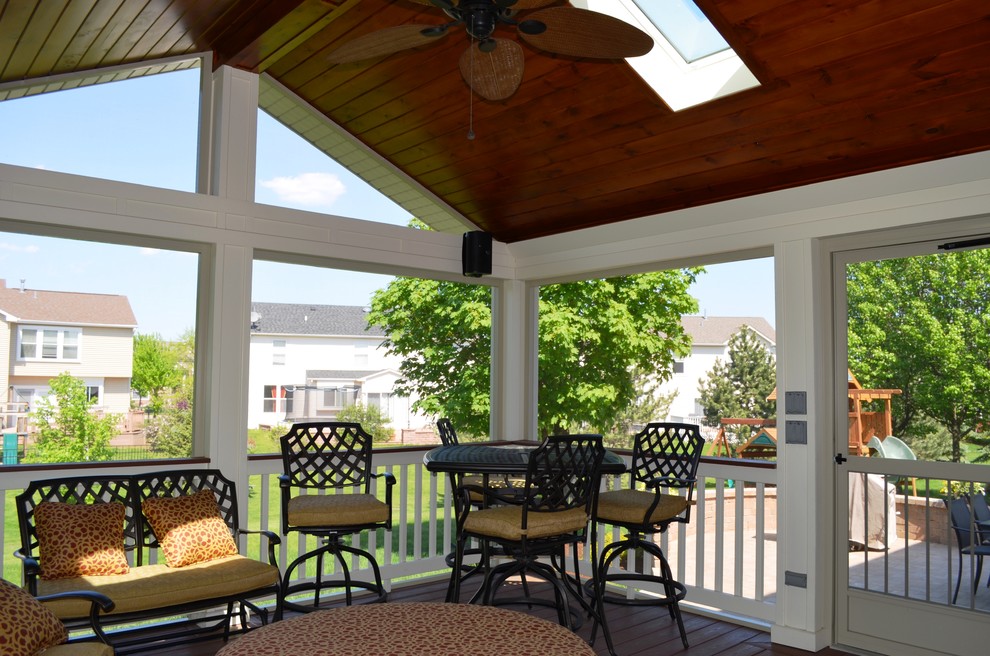 Wood screened porch Traditional Patio Chicago by Millennium