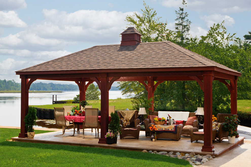 Wooden Pavilions, Gazebo's & Pergola's Transitional Patio New