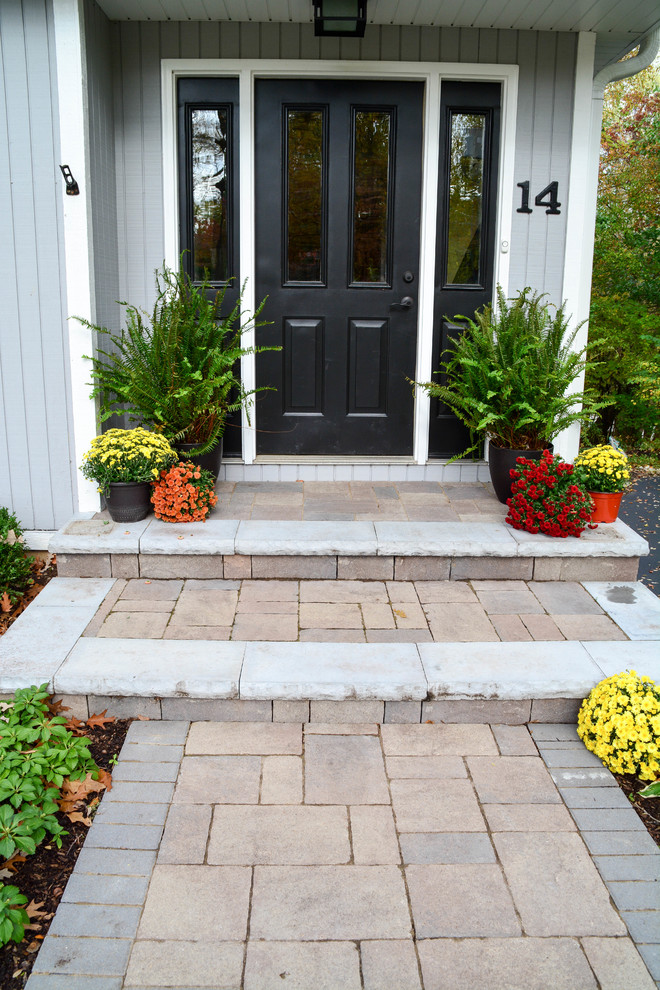 Woodstock Front Yard Patio & Entryway Modern Patio Chicago by