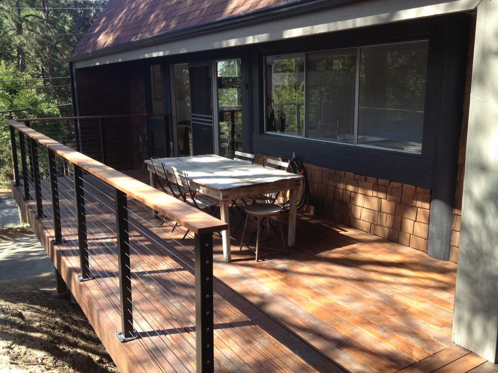 Wrap Around Deck with Cable Railings Traditional Patio Los