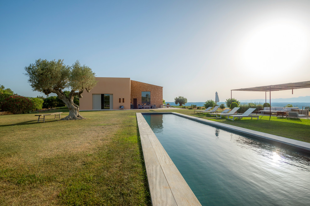 Mittelgroßer Moderner Pool in rechteckiger Form in Palma de Mallorca