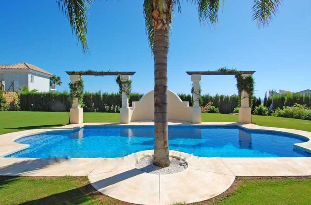 Design ideas for a mediterranean swimming pool in Other.
