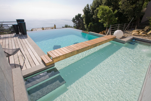Photo of a mediterranean swimming pool in Corsica.
