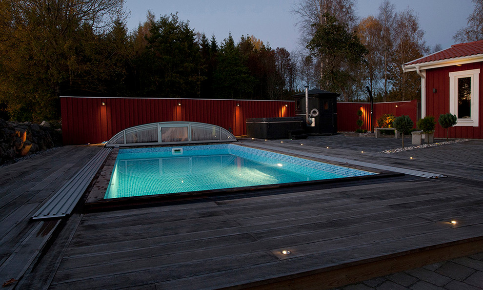Design ideas for a contemporary swimming pool in Malmo.