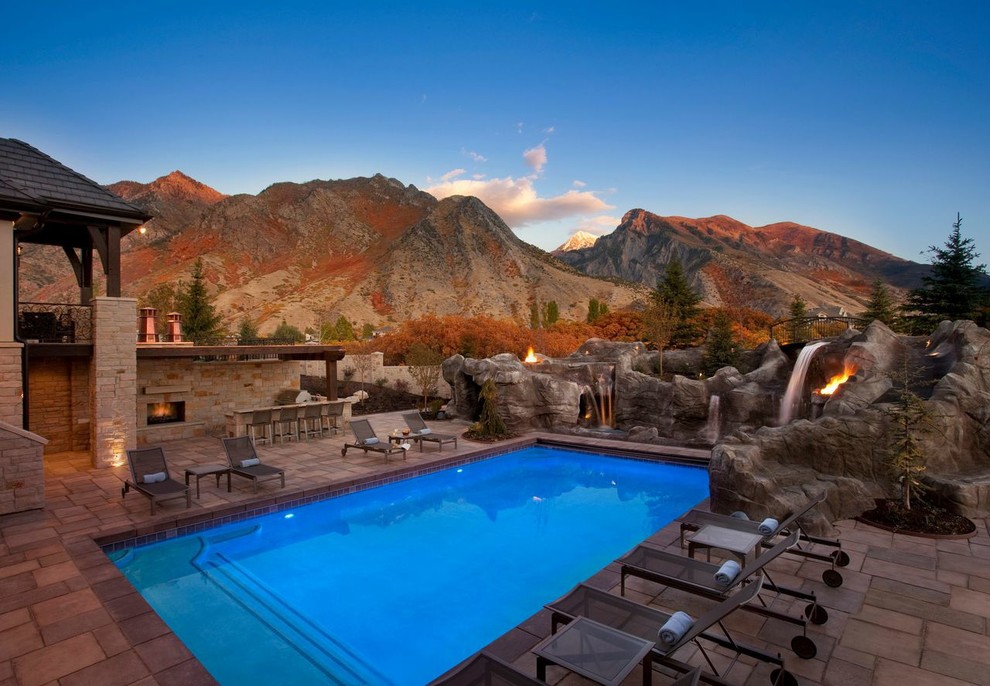 09 Alpine, Utah Residence Rustic Pool Salt Lake City by