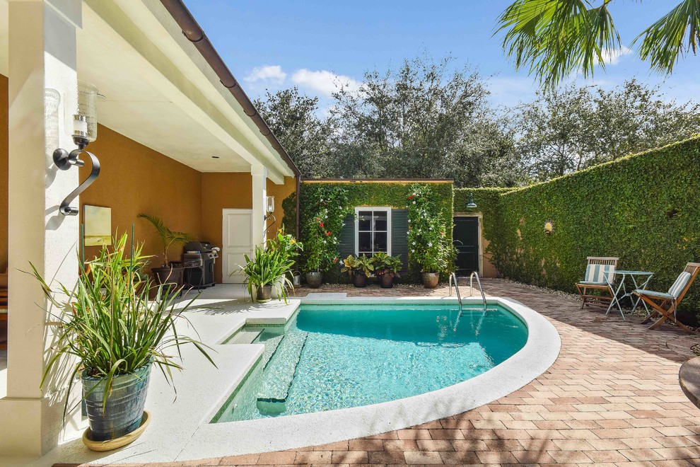 Contemporary swimming pool in Miami.