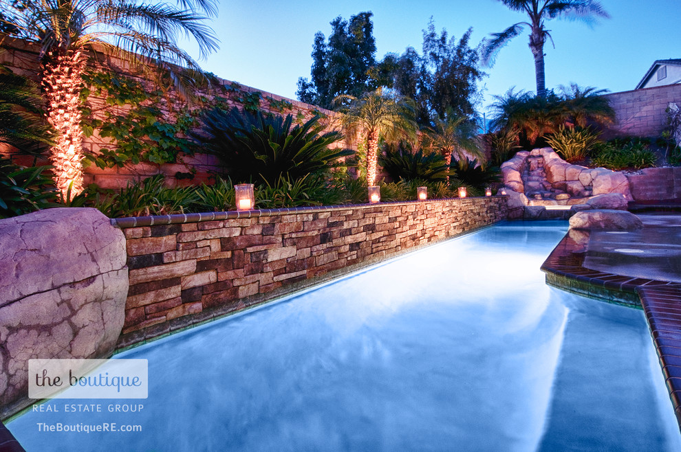 This is an example of a traditional swimming pool in Orange County.