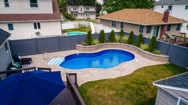 14x28 Blue Lagoon Swimming Pool Hot Tub New York By Brothers 3 Pools Houzz Ie