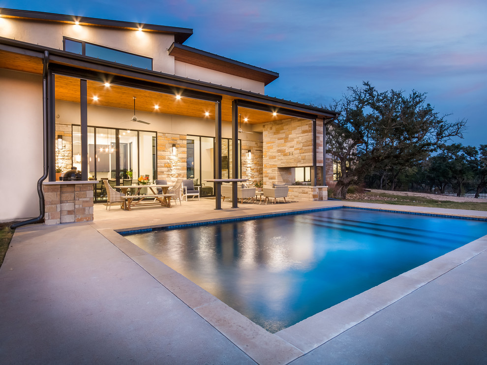 Inspiration for a contemporary swimming pool in Austin.