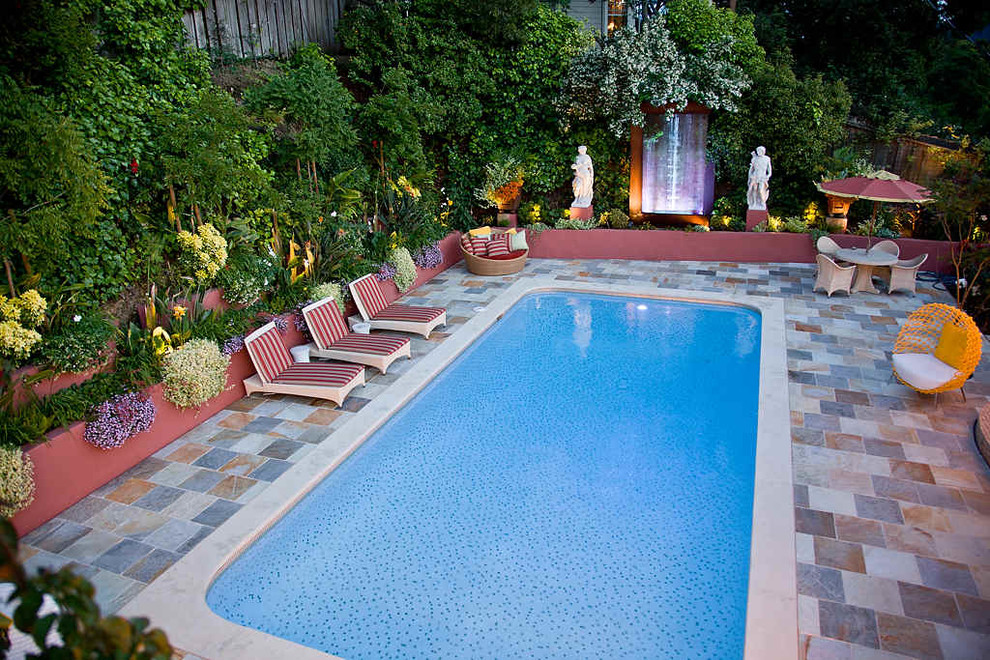 24k Gold Accented Glass Tiled Pool Traditional Pool San Francisco