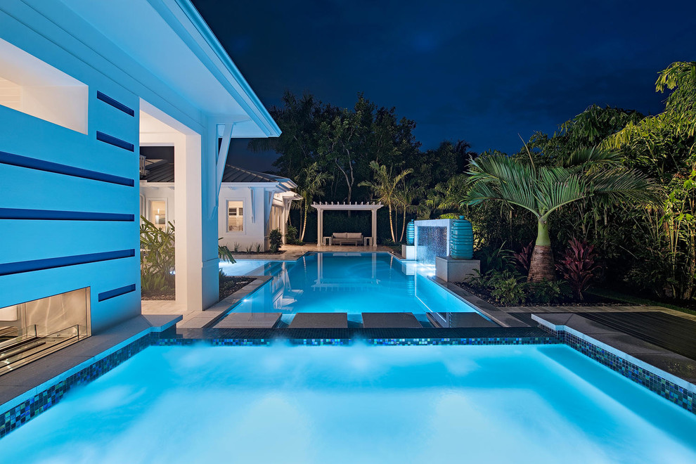 Inspiration for a nautical swimming pool in Miami.