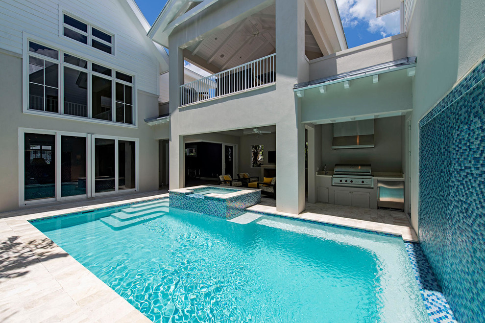 Photo of a nautical swimming pool in Miami.