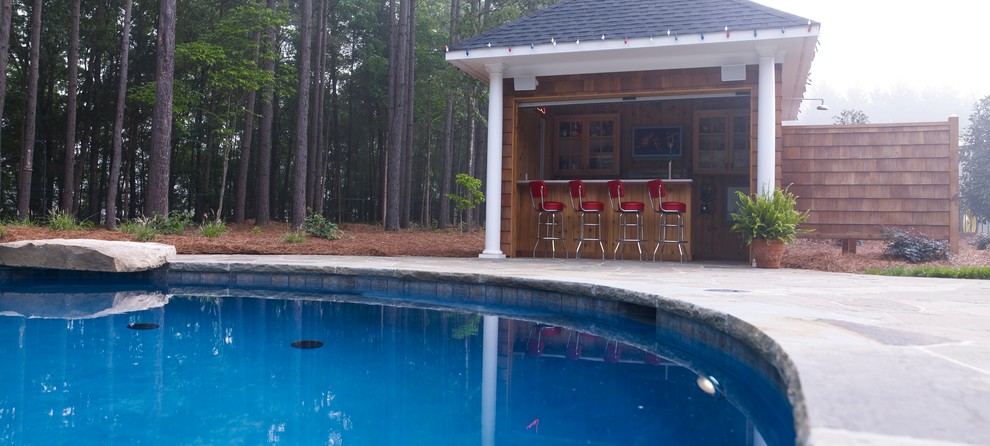 This is an example of a traditional swimming pool in Charlotte.